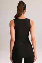 Modal Square-Neck Top in Black