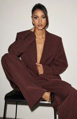 Reece Blazer - Burgundy Pinstripe