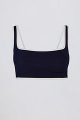 Soft Active Contrast Sports Bra in Classic Navy
