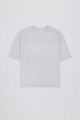 Oversized Cotton-Jersey T-Shirt in Grey Marl