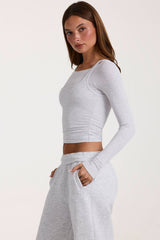 ButterCloud™ Layered Top in Grey Marl