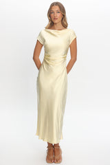 Loveland Cap Sleeve Cowl Back Midi Dress Butter