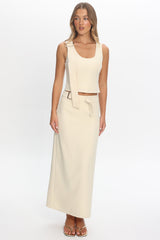 Sunday Moment Buckle Waist Skirt Butter
