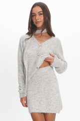 She's Good Knit Mini Skirt Grey