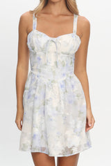 Miss Hollywood Lace-Up Back Mini Dress Ivory