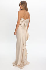 Iyeciz Strapless Maxi Dress Champagne