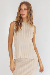 Kimora Sleeveless Knit Top Sand