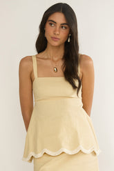 Marcelline Square Neckline Top Apricot