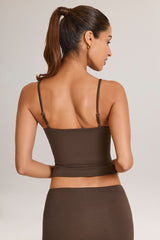 Modal Scoop-Neck Tank Top in Chocolate Brown