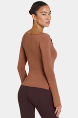ButterCloud™ Long-Sleeve Top in Cocoa