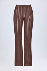 Mid-Rise Flared Trousers in Bronze