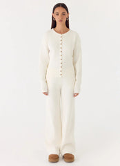 Harrison Low Rise Knit Pants - Ivory
