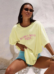 Made With Love Graphic Top Pastel Yellow