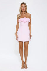 Wild Rose Affair Strapless Mini Dress Pink