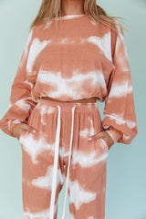 Low Key Dropped Shoulder Ribbed Top Orange
