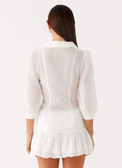Sync Love Broderie Mini Skirt - White