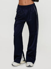 Travalta Satin Track Pant Navy
