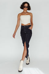 Mercury Retrograde Pocket Midi Skirt Indigo