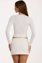 Soft Knit Wrap Top in Ivory