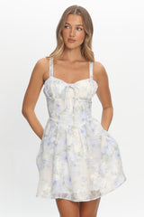 Miss Hollywood Lace-Up Back Mini Dress Ivory
