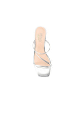 VERALi Stanford Block Heel Mules Silver Metallic