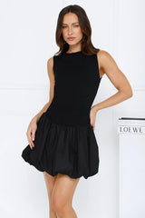 Slay Mode Bubble Mini Dress Black