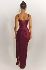 The Lexi Lace Corset Top in Plum