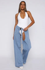 She's Most Wanted Denim Chaps Light Blue