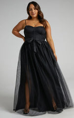 At The Altar Midi Dress - Bodice Dress in Black