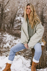 Madilyn Bomber Jacket In Sage - Final Sale