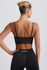 Define Luxe V-Neck Sports Bra in Black