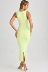 Modal Bodycon Midi Dress in Matcha Green