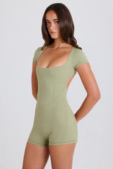 Open-Back Unitard in Matcha