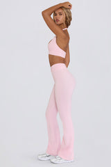 Brushed Jersey Ruched Flared Trousers in Bloom